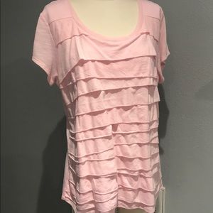 BNWT DKNYC Pink Ruffled Top